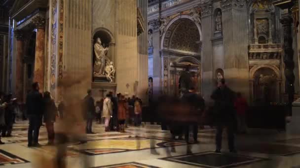 व्हॅटिकन, रोम, इटली मध्ये सेंट पीटरचा पोपल बासिलिक — स्टॉक व्हिडिओ