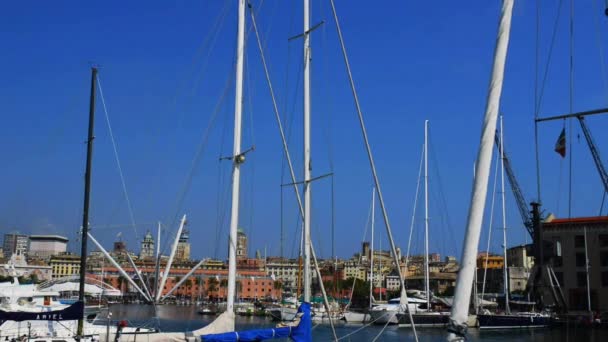 Port of Genoa on Mediterranean Sea — Stock Video