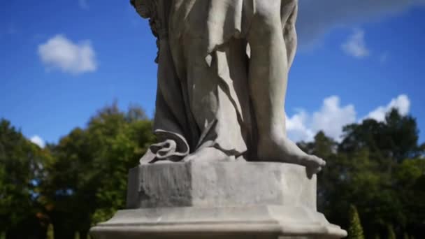 Sculptures in park of Wilanow Palace, Warsaw — Stock Video