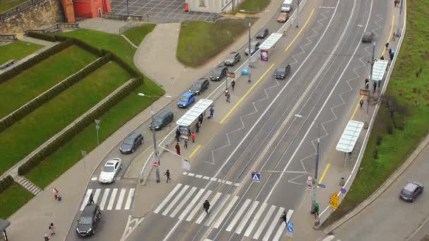 Avenue Solidarity in Warsaw, Poland — Stock Video