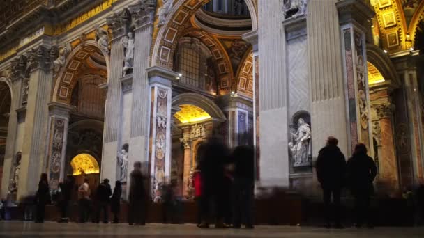 Päpstliche basilika des heiligen peter in vatican, rom, italien — Stockvideo