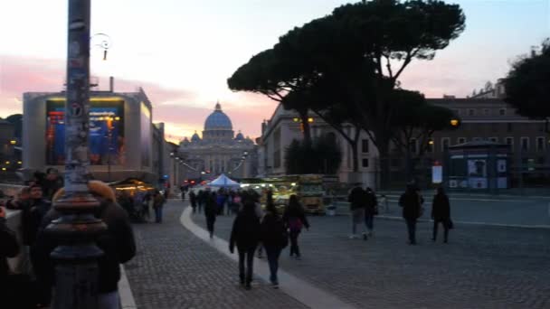 Понте Віктора Еммануїла Ii в Римі — стокове відео