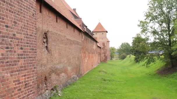 Polonya, Malbork 'taki Töton Düzeni Kalesi — Stok video