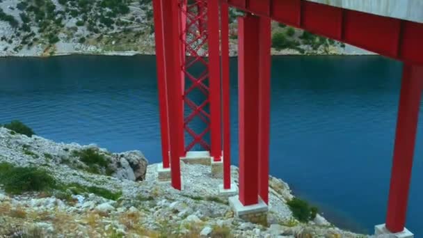 Kroatiens Maslenica Bridge — Stockvideo