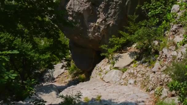 Velika Paklenica karst river canyon — Stockvideo