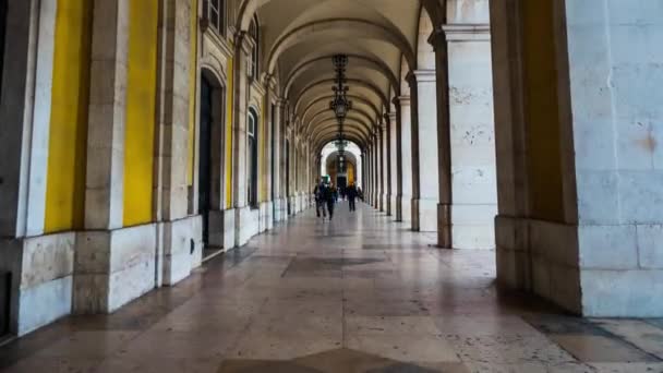 Terreiro do Paco en la ciudad de Lisboa, Portugal — Vídeos de Stock