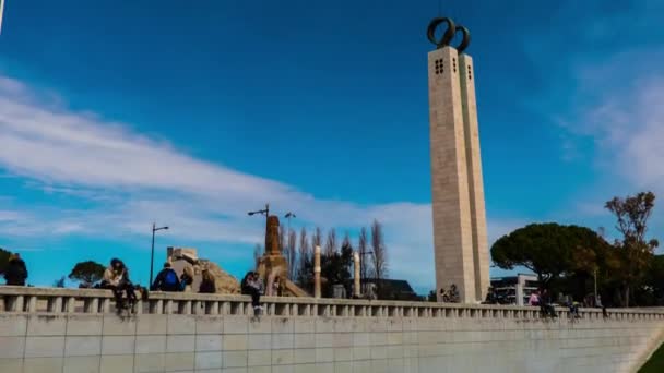 Eduardo VII Park Lizbon, Portekiz — Stok video