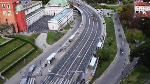 Avenue Solidarita ve Varšavě, Polsko — Stock video