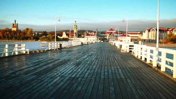 Sopot Pier - пирс в городе Сопот, Польша — стоковое видео
