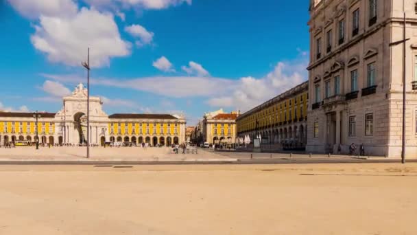 Praca do comercio in der stadt lisbon — Stockvideo