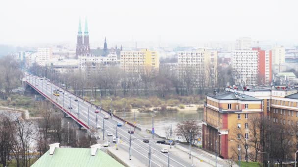 Ponte Slasko-Dabrowski a Varsavia, Polonia — Video Stock