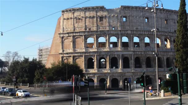 Coliseu ou Anfiteatro Flaviano em Roma, Itália — Vídeo de Stock