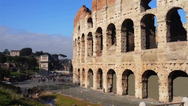 Colosseum eller flaviska amfiteatern i Rom — Stockvideo