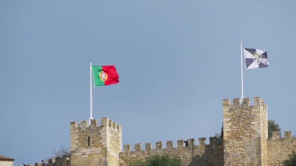 Schloss Sao Jorge in Lissabon, Portugal — Stockvideo