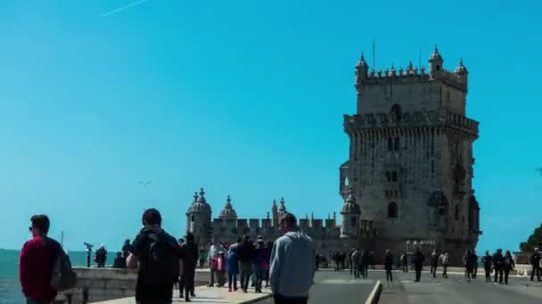 Torre de Belém no município de Lisboa — Vídeo de Stock