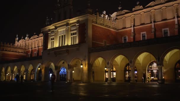 Kerstmarkt, belangrijkste plein van Krakau — Stockvideo