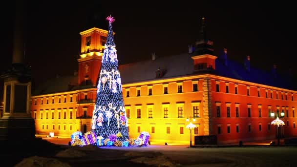 Weihnachtsbaum in der Nähe des Burgplatzes — Stockvideo