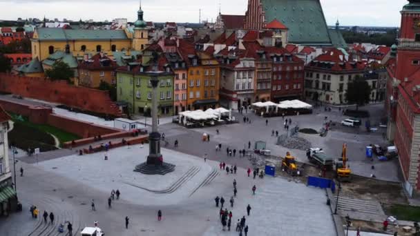 Сповільненої зйомки: Замкова площа у Варшаві, Польща — стокове відео