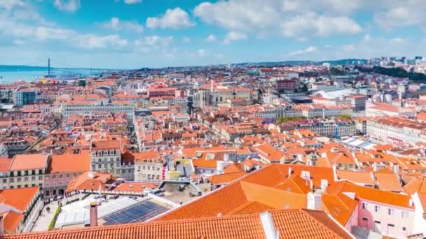 Panorama Lizbony. Lizbona jest stolica Portugalii — Wideo stockowe