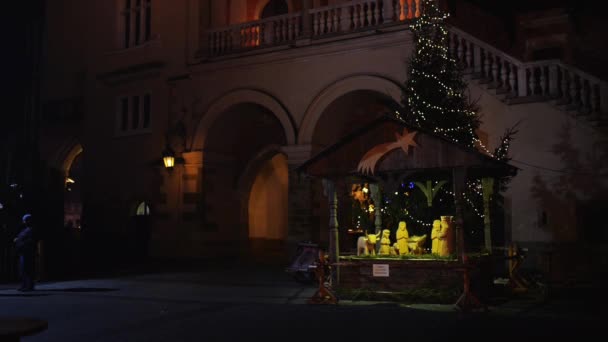 Mercado callejero de Navidad en la plaza principal de Cracovia, Polonia . — Vídeos de Stock