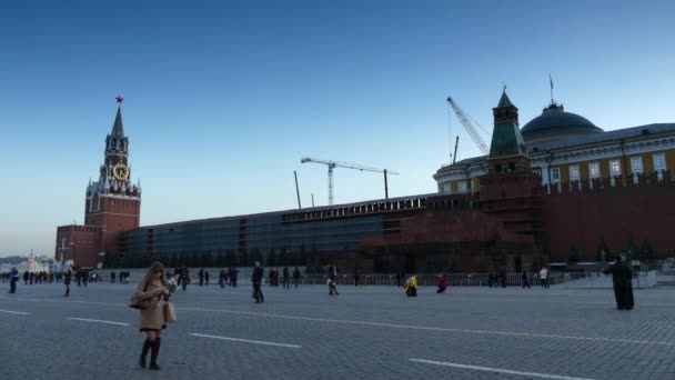 Praça Vermelha 4k em Moscou, Rússia. Separa o Kremlin, residência oficial do Presidente da Rússia, do histórico bairro mercante conhecido como Kitai-gorod. Praça Vermelha - praça central de Moscou . — Vídeo de Stock