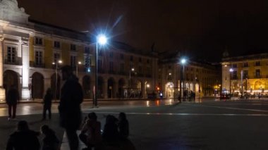 Timelapse 4k: Paco Praça üzerinde yer alan Terreiro Comercio Lizbon şehrinde yapmak