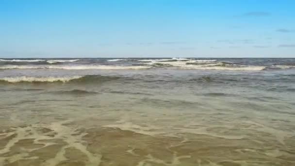 De golven van de Adriatische Zee in de buurt van de kust van Italië. — Stockvideo