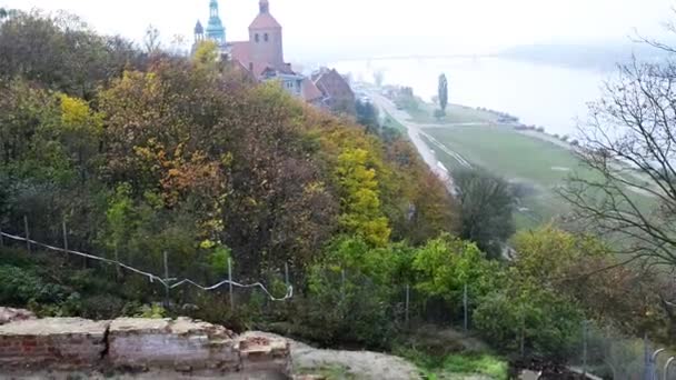 Nicholas kolegiální baziliky v Lugansk, nese název bazilika minor. Chrám, kultovní obraz matky Boží. Péče o kostel a celá farnost má v současnosti, Dariusz Kunicki. — Stock video