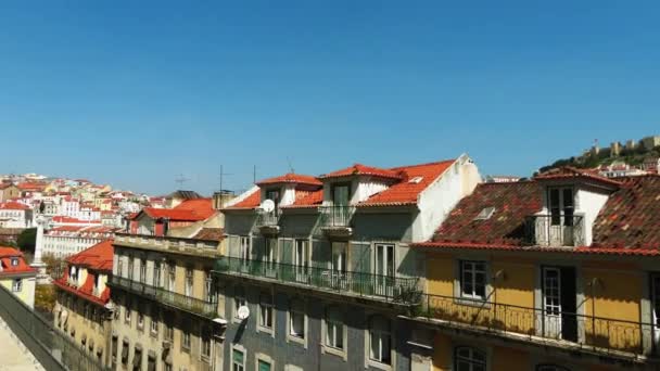 Ascensore Santa Justa a Lisbona — Video Stock