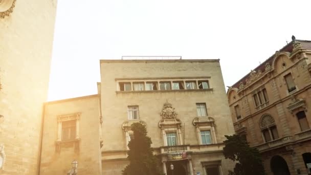 Convento de São Francisco de Palma de Maiorca é um grupo formado pela basílica menor de mesmo nome, o claustro e vários edifícios separados. Palma de Maiorca, Ilhas Baleares, Espanha — Vídeo de Stock