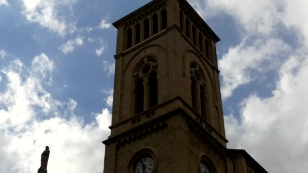 4 k εκκλησία του Ευαγγελισμού της Θεοτόκου, San Magin. Ιστορικό κέντρο της Πάλμα ντε Μαγιόρκα, αυτόνομη κοινότητα των Βαλεαρίδων Νήσων στην Ισπανία. — Αρχείο Βίντεο