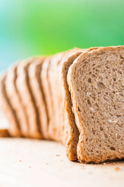 Tagliata Pezzi Pagnotta Pane Grano Tagliere — Foto Stock