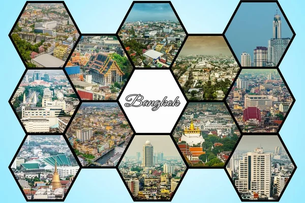 Photo Collage Views Bangkok Capital Thailand South East Asia — Stock Photo, Image