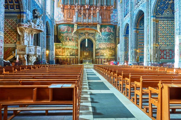 Albi France March 2018 Cathedral Albi Соборна Базиліка Сесіліаї Франція — стокове фото