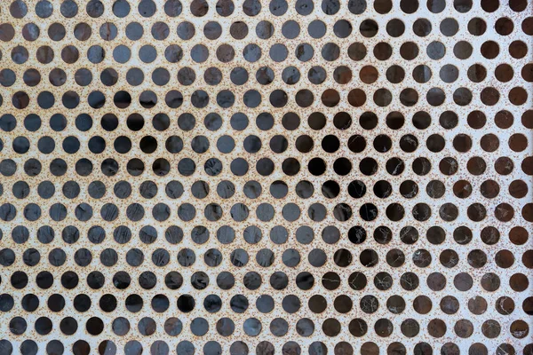 Metallic Rusty Surface Holes Closeup — Stock Photo, Image