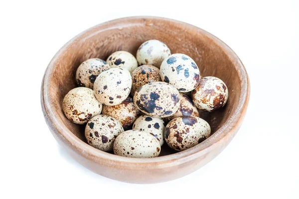 Huevos Codorniz Tazón Sobre Mesa Madera — Foto de Stock