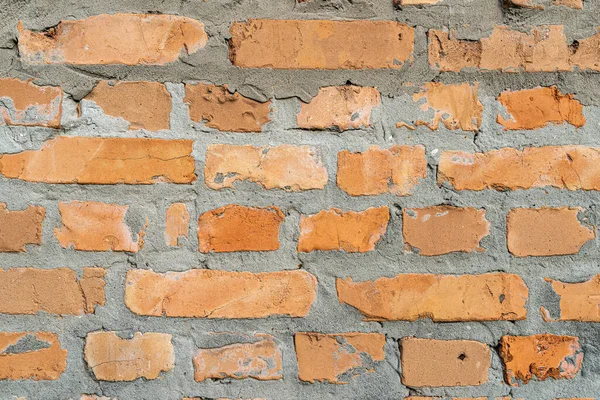 Texture Fragment Ancient Brick Fortress Wall Surface Plaster Closeup Old — Stock Photo, Image