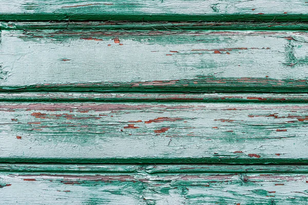 Tavole Legno Con Vecchia Vernice Verde Primo Piano — Foto Stock