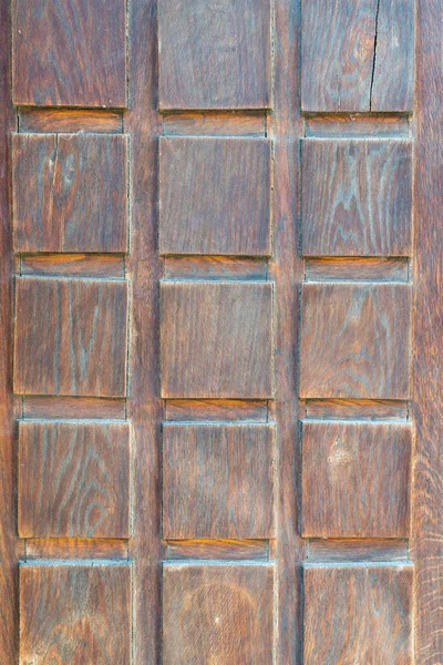 Frammento Una Porta Legno Con Ritagli Quadrati Vecchio Edificio Sfondo — Foto Stock