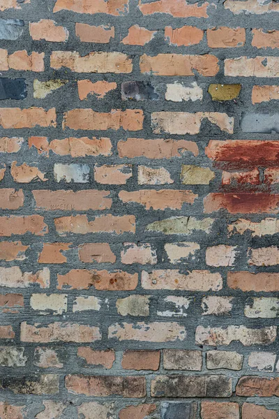 Texture Fragment Ancient Brick Fortress Wall Surface Plaster Closeup Old — Stock Photo, Image