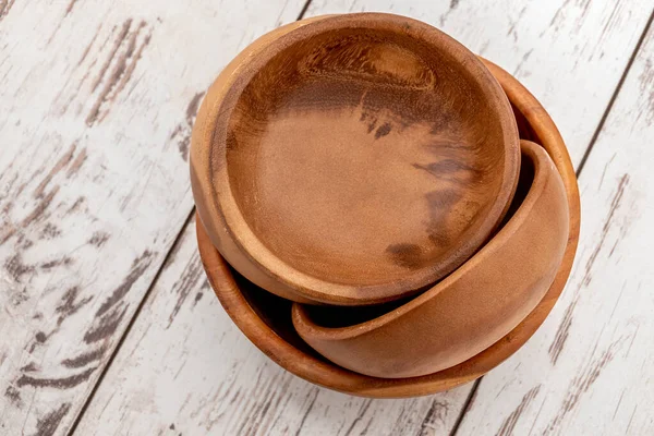 Set Wooden National Traditional Cups Table — Stock Photo, Image