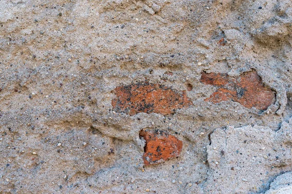 Estructura Textural Una Antigua Pared Ladrillo Con Estuco Estropeado Trasfondo —  Fotos de Stock