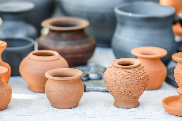 Traditional clay pots of manual work — Stock Photo, Image