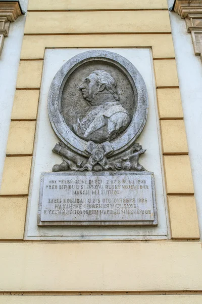 Gedenkplaat Kutuzov in Brno — Stockfoto