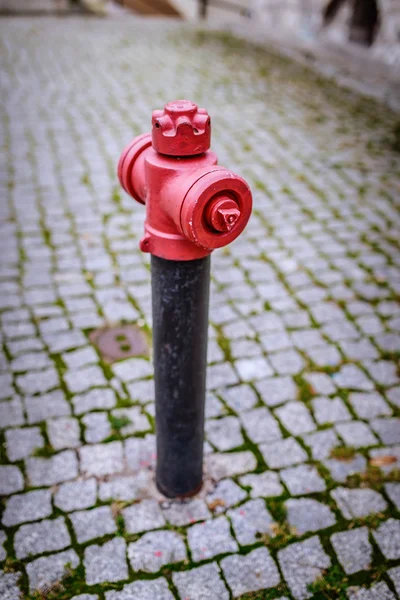 Red and white standpipe — Stock Photo, Image