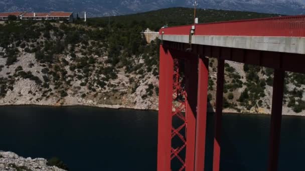 Kroatiens Maslenica Bridge — Stockvideo