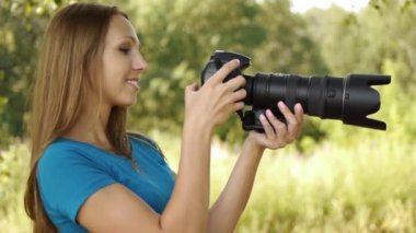 portre güzel genç kamera