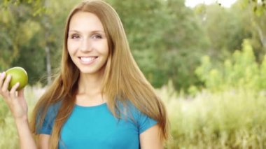 portre çok vejetaryen yeşil elma el