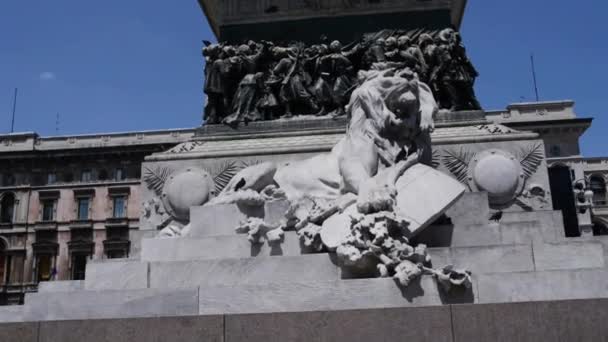 Pomnik Ii Victor Emmanuel w Mediolanie — Wideo stockowe