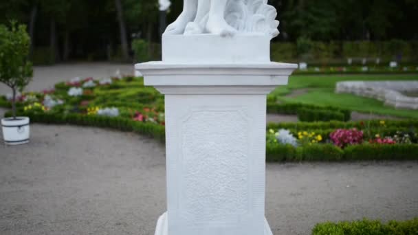 Sculptuur in de buurt van Branicki paleis in Bialystok — Stockvideo